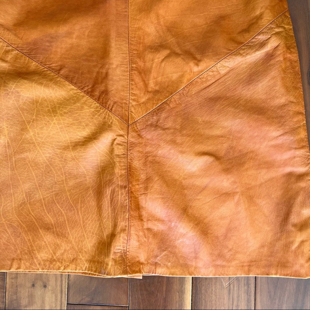 Vintage leather skirt, High waisted leather skirt - Picture 11 of 14